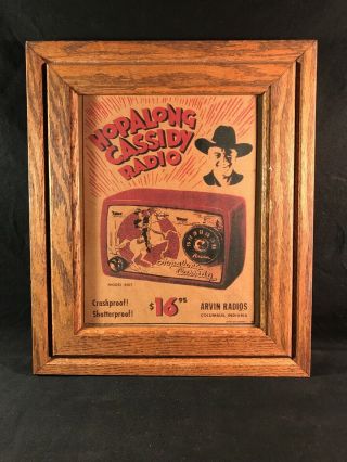 Vintage Framed Full Page Ad For Hopalong Cassidy 1950 