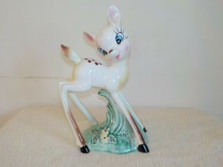 Vintage Rare Ceramic White Fawn Bambi Figurine Japan