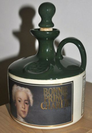 Vintage Glenfiddich Whisky Decanter With Picture Of Bonnie Prince Charlie.  V G C