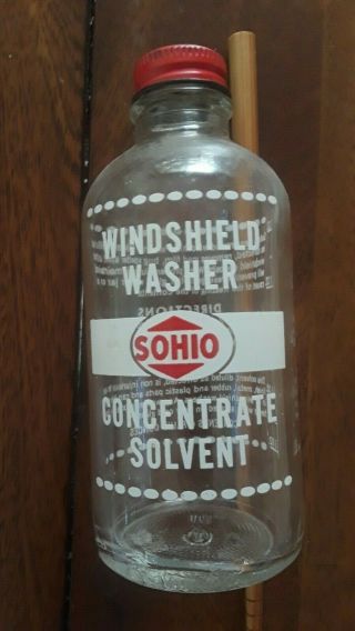 sohio motor oil can,  40 wt.  & Sohio Windshield Washer Concentrate Jar 1950 ' s? 7