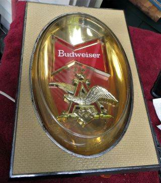 Vintage " Budweiser " Lighted Beer Sign Model 012 - 001 Issues But Displays Well