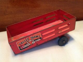 Vintage Wyandotte Valley Farms Red Pressed Steel Semi Truck Trailer