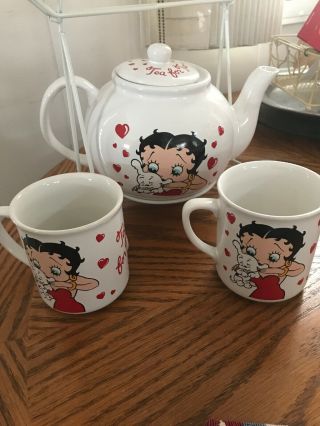 Betty Boop Tea For Two Vintage Teapot Holder Mug Box Set
