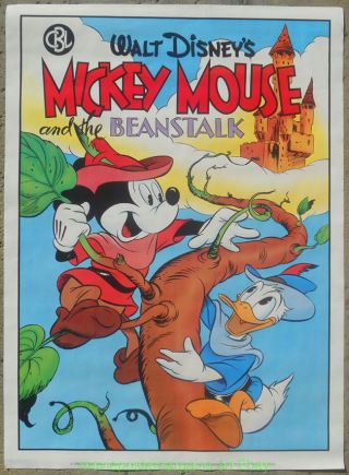 Mickey Mouse And The Beanstalk Commercial Poster 1986 N.  22x34 Donald Duck