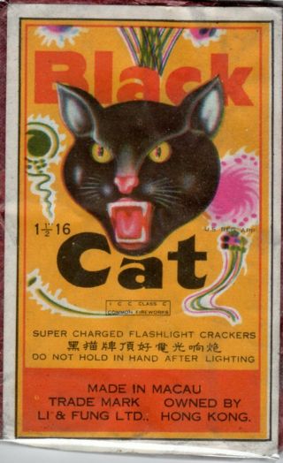 Black Cat Firecracker Label,  C3,  16 