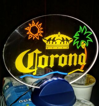 Corona Neon Color Light Up Bar Beer Sign,  Not Repo