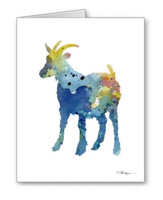 Blue Goat Note Cards With Envelopes