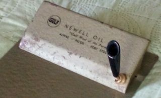 Gulf Oil " Gulf West Of The Pecos " Newell Oil Co.  Clip Board 10 " X 6 " Pen Holder