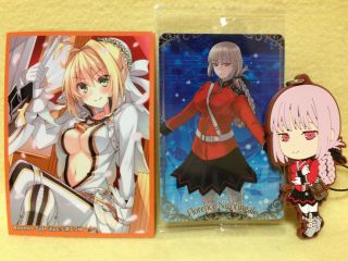 Set Of 3 Fate Grand Order Fgo Wafer Card & Sleeve & Rubber Strap Nightingale