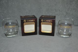 (2) Chivas Regal Whisky Glass Tumblers Hi Ball Tumbler Glasses Box Boxed