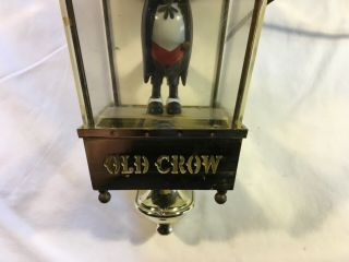 Vintage Old Crow Whiskey Advertising Sign Faux Brass Lamp Lantern Light 2