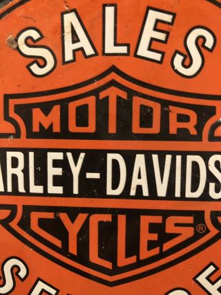 Vintage Motorcycle Sales Service Gas Station Porcelain Sign