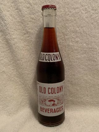 Full 10oz Old Colony Black Cherry Acl Soda Bottle Orange Crush Columbus,  Ga