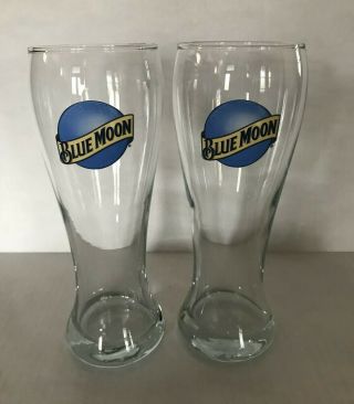 Blue Moon 16 Oz Pilsner Beer Glass Set (set Of 2 Pint Glasses) Ships
