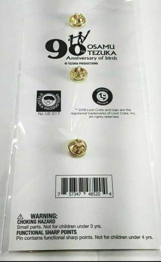 Astro Boy 3 Pin Set Anime Osamu Tezuka 90th Anniversary Of Birth Loot Crate 2