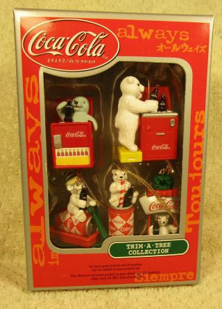 Coca Cola 4 Mini Ornaments Mip