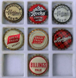 9 Montana Cork Beer Caps - - -