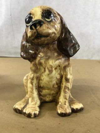 Cocker Spaniel Puppy Ceramic Figurine Large 8” Tall Brown Beige G10