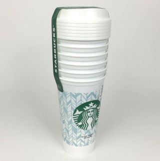 Starbucks Reusable To - Go Cups Classic Logo White Plastic Tumbler Hot Cold 6 Pack