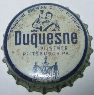Duquesne Pilsener Beer Bottle Cap; 1950 - 65; Md Tax Pd; Pittsburgh,  Pa; Cork