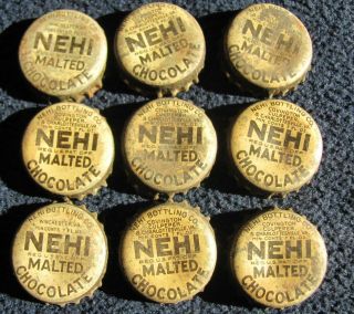 Nine Nehi Malted Chocolate Bottle Cork Caps Crowns