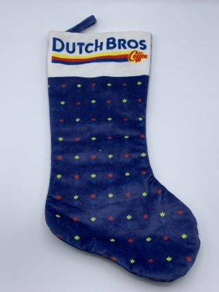 Rare Dutch Bros Fleece Christmas Stocking Ornament Dutch Brothers Coffee