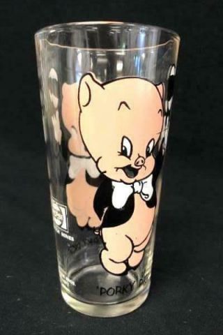 1973 Vintage Pepsi Collector Series Looney Toons Bugs Bunny & Porky Pig Glass 2