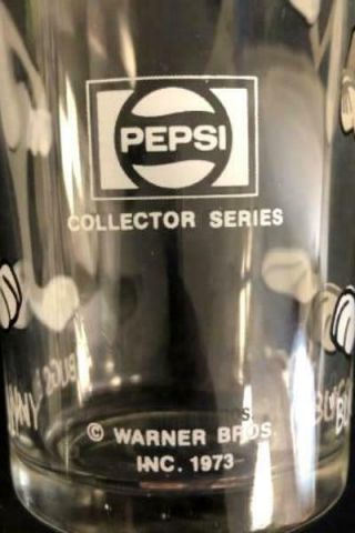 1973 Vintage Pepsi Collector Series Looney Toons Bugs Bunny & Porky Pig Glass 4