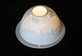 Hunting Horses Tea Light Holder With Light Decorative Dome Farming Gift