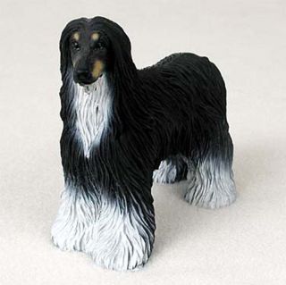 Afghan Hound Figurine Hand Painted Collectible Statue Black