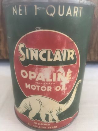 Sinclair Opaline Can Green White Dino Vintage 7