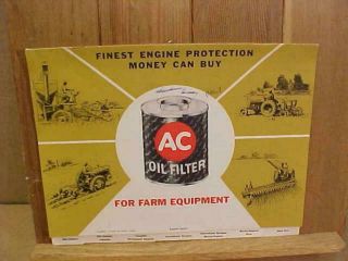 Vtg 1963 Ac Oil Filter Farm Equipment Reference Chart Book Tractors Etc