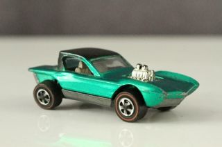 1968 Mattel Vintage Metal Toy Car Hot Wheels Redline Green Metallic Python