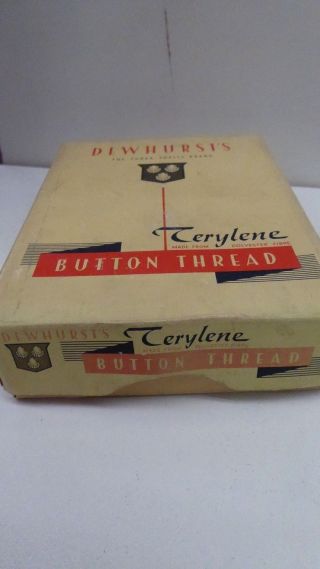 VINTAGE BOXED COTTONS DEWHURST WOODEN - EARLY BAND AID BOX OLD SHOP ADVERTISING 2