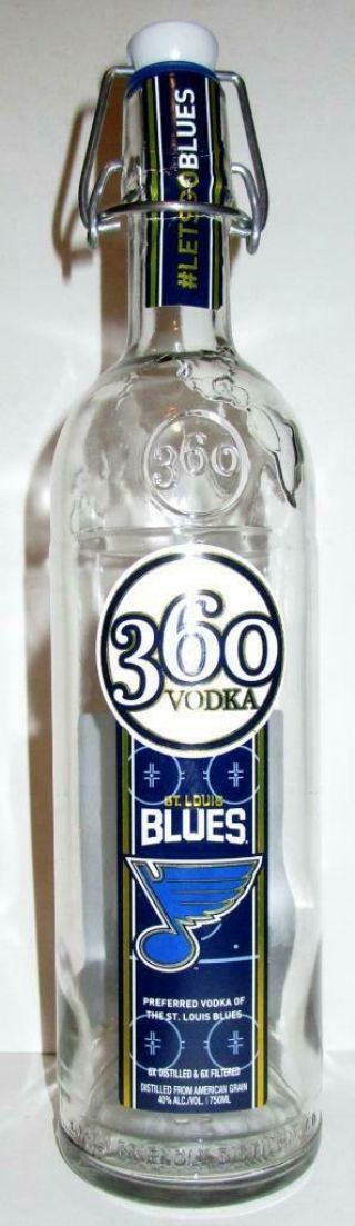 Limited Edition St.  Louis Blues 360 Vodka Swing Top Bottle Lets Go Blues