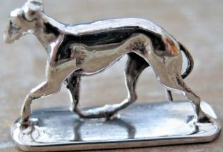 Art Deco Style Sterling Silver Study Of An English Greyhound Whippet Racing Dog