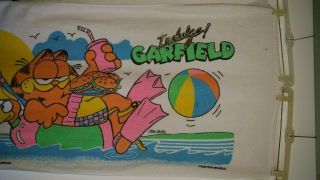 Vintage Garfield Beach Towel Indulge Burgers 1978 Jim Davis Cartoon