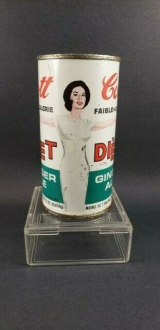 Cott Diet Ginger Ale Soda Can Steel Flat Top Montreal Toronto Canada 2