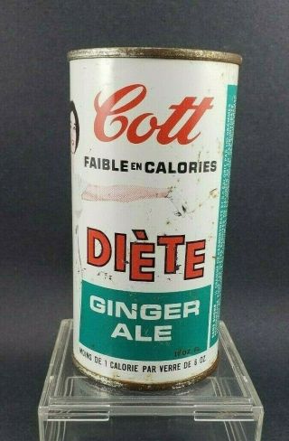 Cott Diet Ginger Ale Soda Can Steel Flat Top Montreal Toronto Canada 3