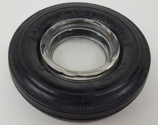 Vintage Bf Goodrich Tires Silvertown 6.  00 - 16 4 Ply Rubber & Glass Ashtray