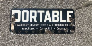 Old Porcelain Portable Machinery Sign Farm Agriculture