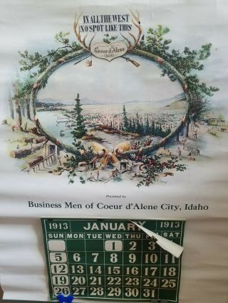 1913 Antique Wall Calendar Coeur D 