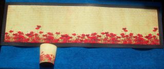 Poppy Bar Runner - Rubber Backed Mat Remembrance Day - In Flanders Fields