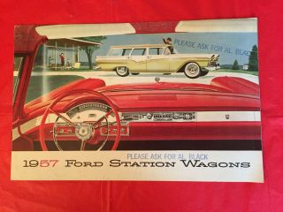 1957 Ford " Station Wagons " Car Dealer Sales Brochure