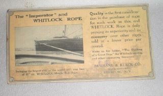 Old Advertising Blotter The Imperator And Whitlock Rope Largest Ship In World