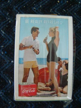 Vintage Coca Colas Playing Cards At The Beach 1959/1960 Never Opened W/tax Stamp