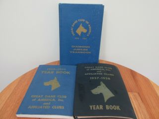 3 Vintage Books Great Dane Club Of America 1957 - 1964 Diamond Jubilee Yearbook