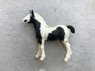 Retired Breyer Horse Spotted Draft Clydesdale Foal Black Pinto 776 Gypsy Vanner