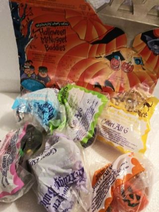 Complete Set Of 6 Vintage 1992 Mcdonalds Halloween Mcnugget Buddies Toys