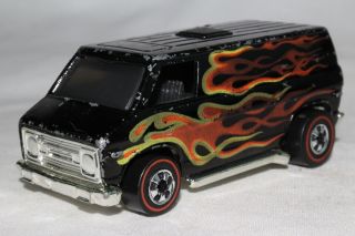 Hot Wheels Redline Van,  Black W/ Flames,  Hong Kong,